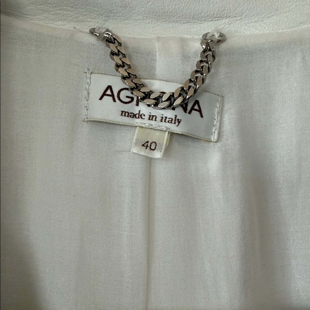 AGNONA Women's White Leather Jacket